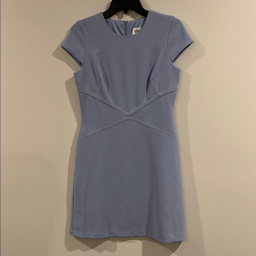 Eliza J Blue Sheath Dress Knee-Length Short Sleeve for Work